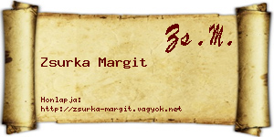 Zsurka Margit névjegykártya