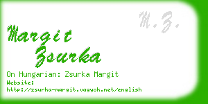 margit zsurka business card